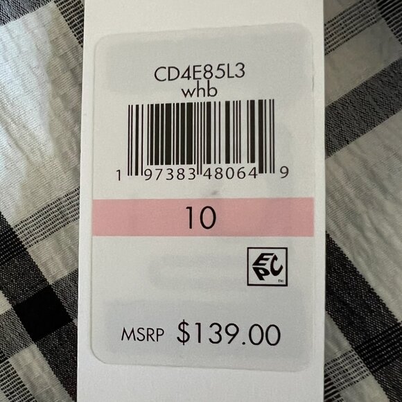 Calvin Klein NEW Gauze Windowpane Short Sleeve Shirtdress Size 10 - Picture 16 of 16